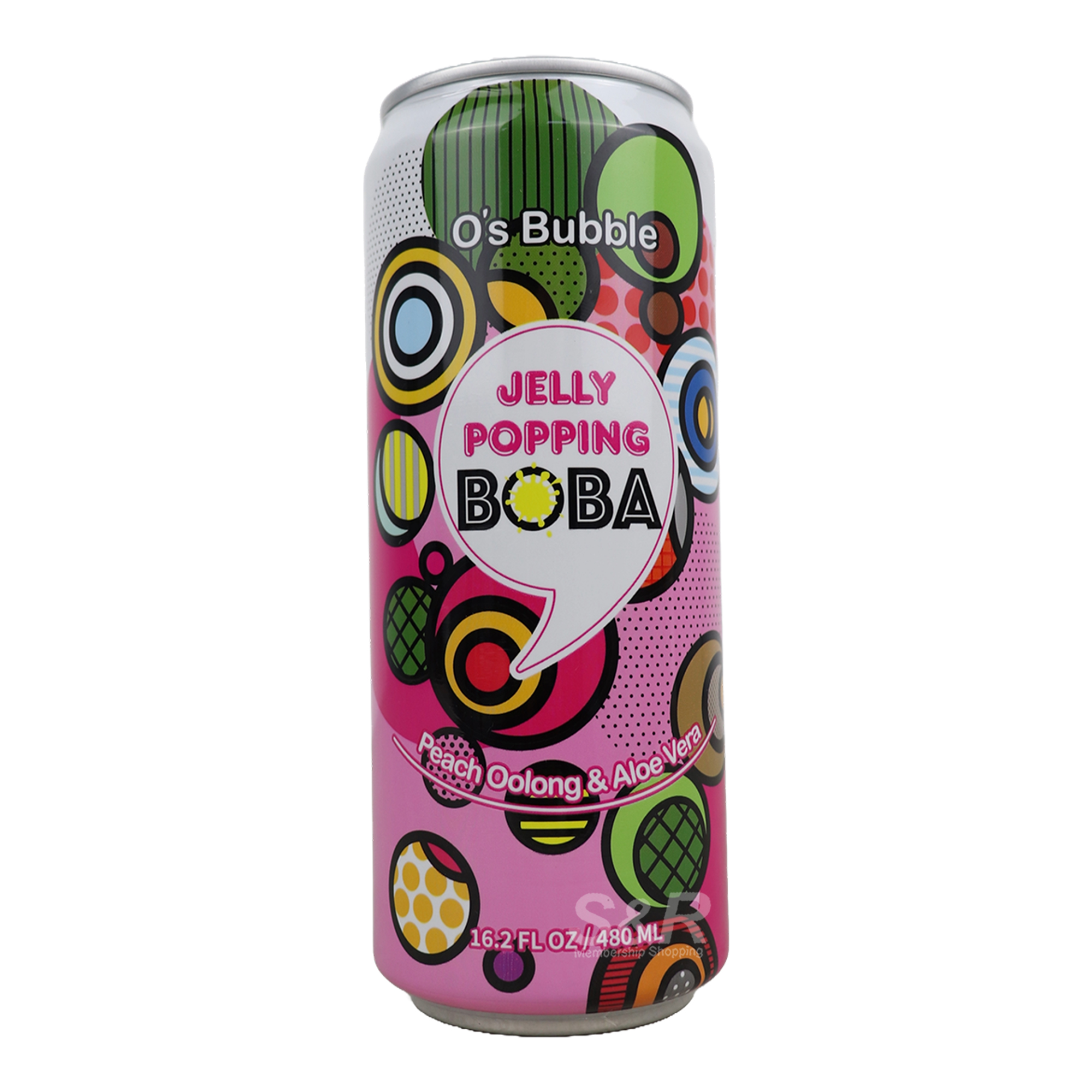 O's Bubble Jelly Popping Peach Oolong & Aloe Vera Tea 480mL